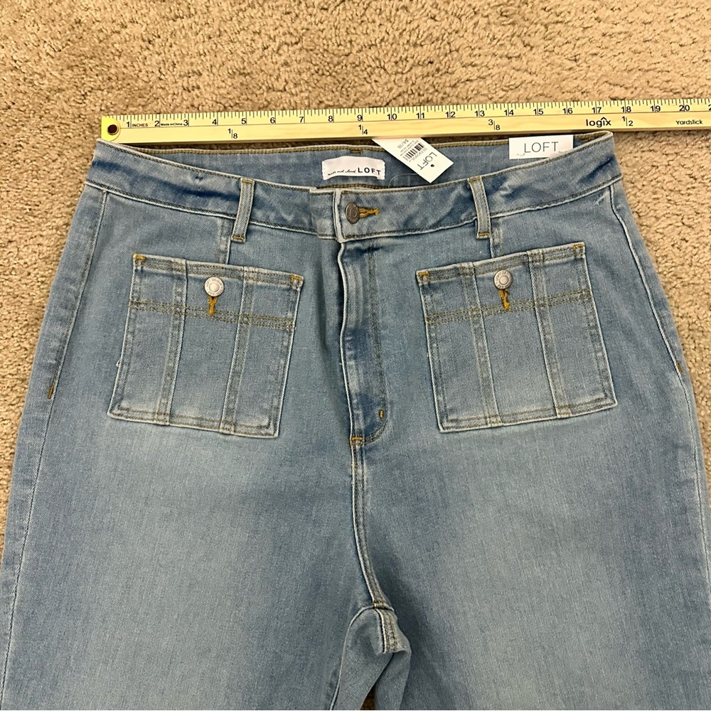 LOFT Curvy Patch Pocket Kick Crop Jeans In Bright Vintage Wash Size 18 NWT - Picture 8 of 13